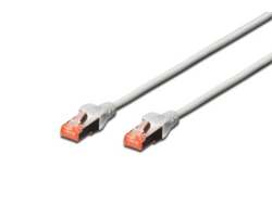 DIGITUS Patchkabel Cat6 S/FTP 2xRJ45 25.0m grau Hebelschutz Polybeutel