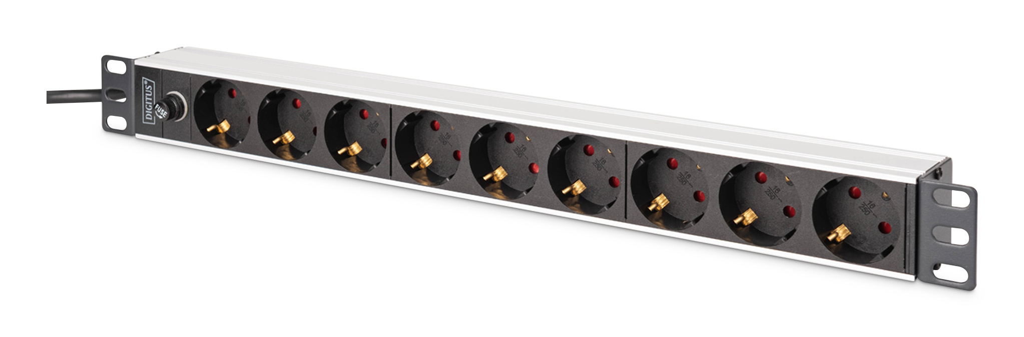 1U ALUMINIUM PDU 9X SCHUKO RACKMOUNT IEC C14 PLUG