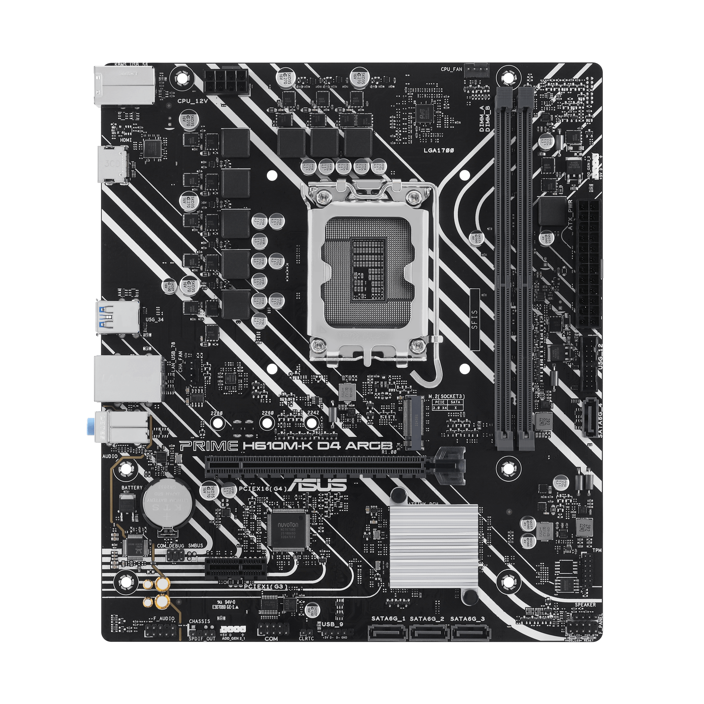 ASUS PRIME H610M-K D4 ARGB LGA1700 micro-ATX motherboard 2xDDR4 4xSATA PCIe 4.0 M.2 slot
