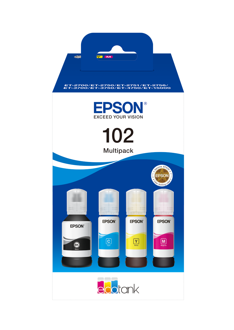 EPSON 102/T03R64 schwarz, cyan, magenta, gelb Tintenflaschen, 4er-Set