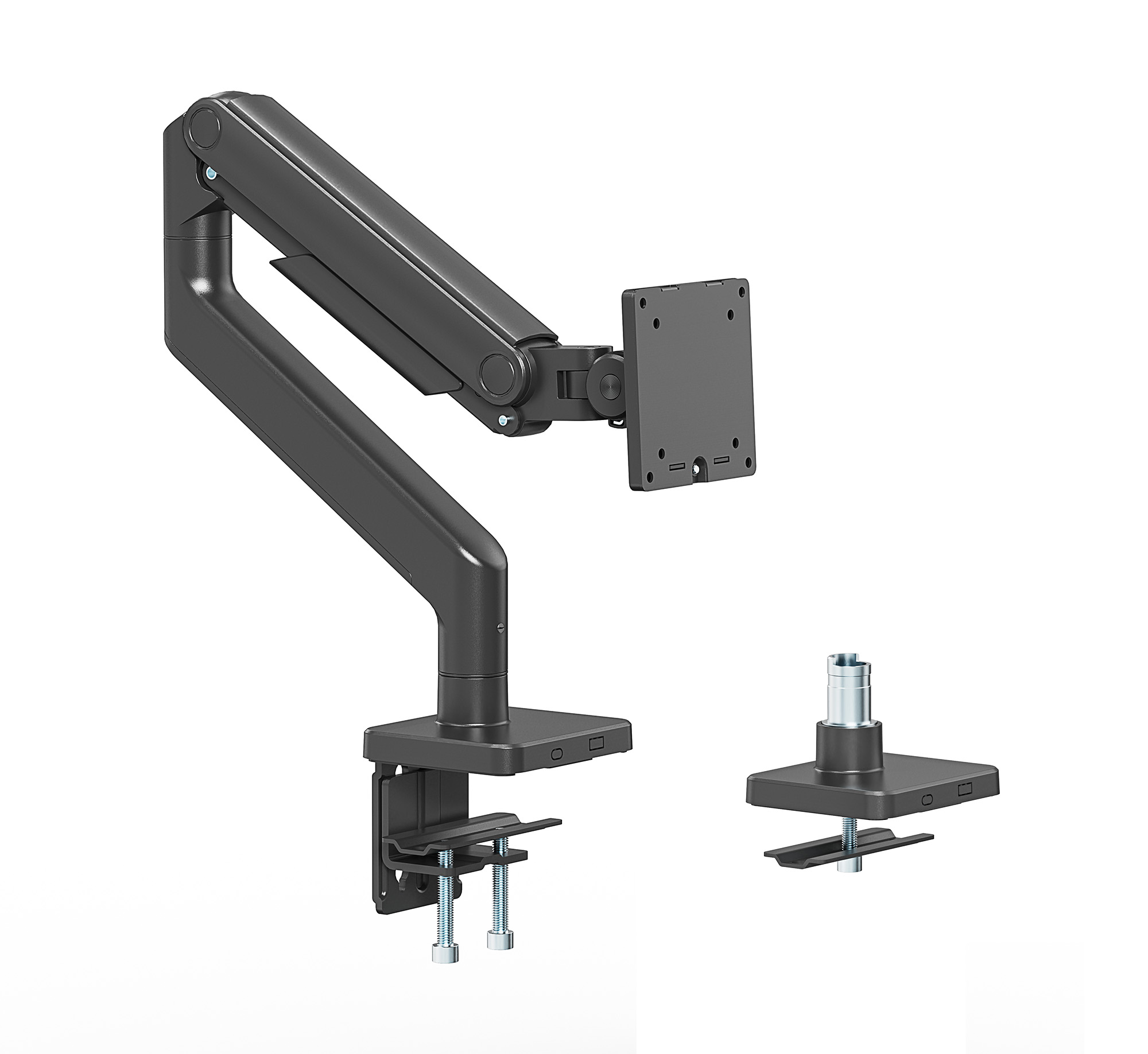 MANHATTAN Tischhalterung mit mechanischer Feder zwei Gelenke für einen Monitor 43,18-124,46cm 17-49Zoll und bis zu 20 kg Traglast
