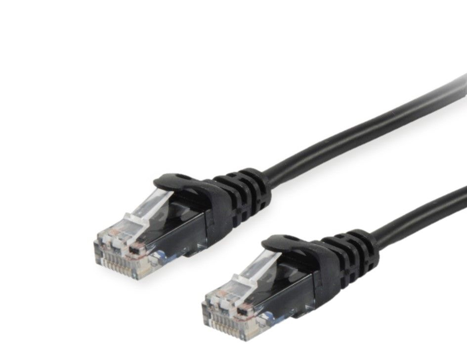 Equip Patchkabel Cat6 U/UTP 2xRJ45 0.25m schwarz PVC Polybeutel