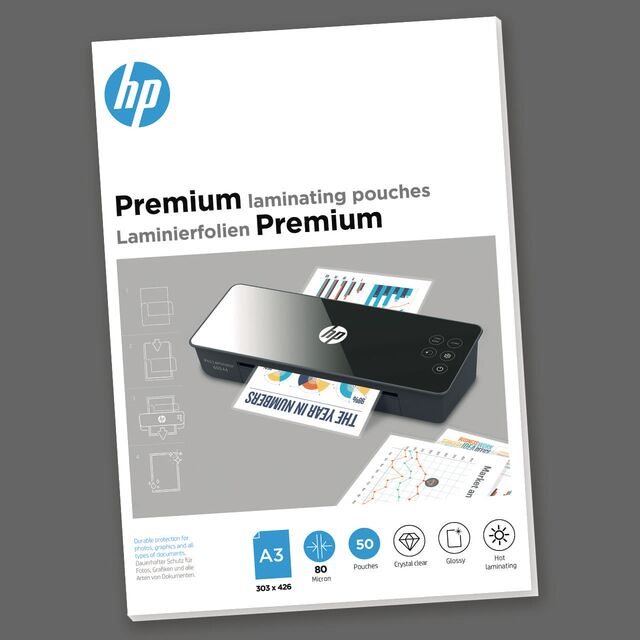 HP Laminierfolien Premium glänzend für A3 80 micron, 50 St.