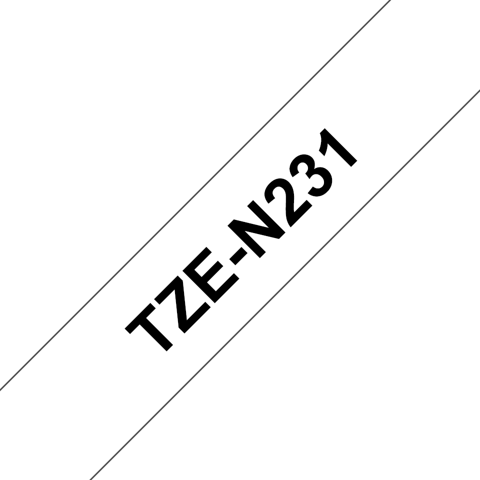 TZE-N231 NON-LAMINATED TAPE 12MM 8M BLACK ON WHITE