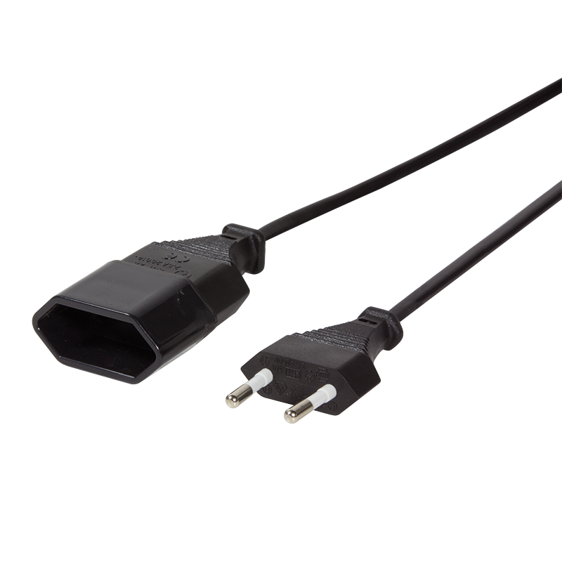 Logilink Netzkabel Euro CEE 7/16 Stecker zu Dose, 1m schwarz