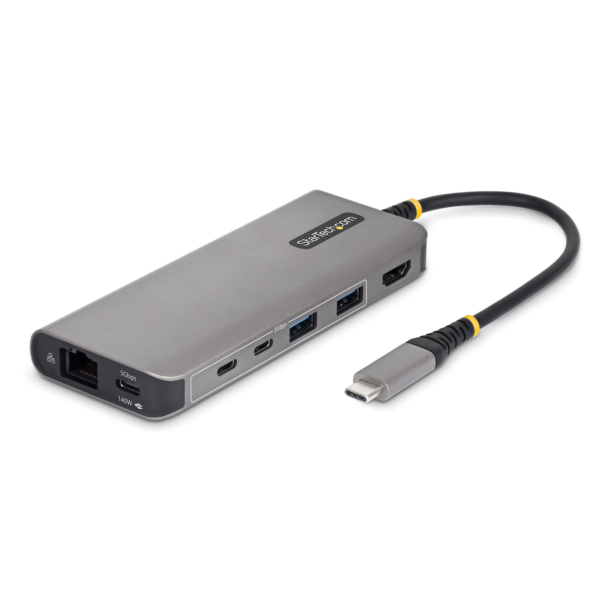 STARTECH.COM USB-C auf HDMI Multiport Adapter mit 140W PD Laden 4K 60Hz 5-Port USB 5Gbps Hub GbE Mini Dock