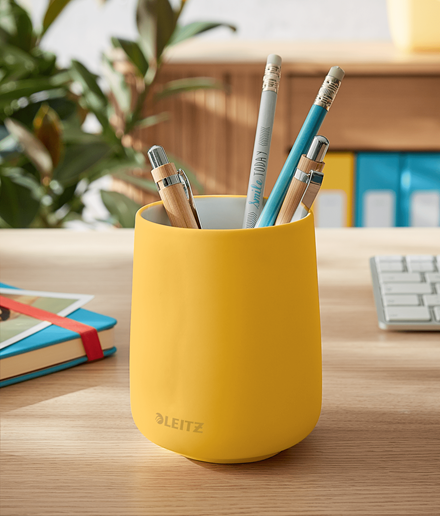 LEITZ Stiftehalter Cosy gelb Keramik 8,7 x 8,7 x 10,8 cm