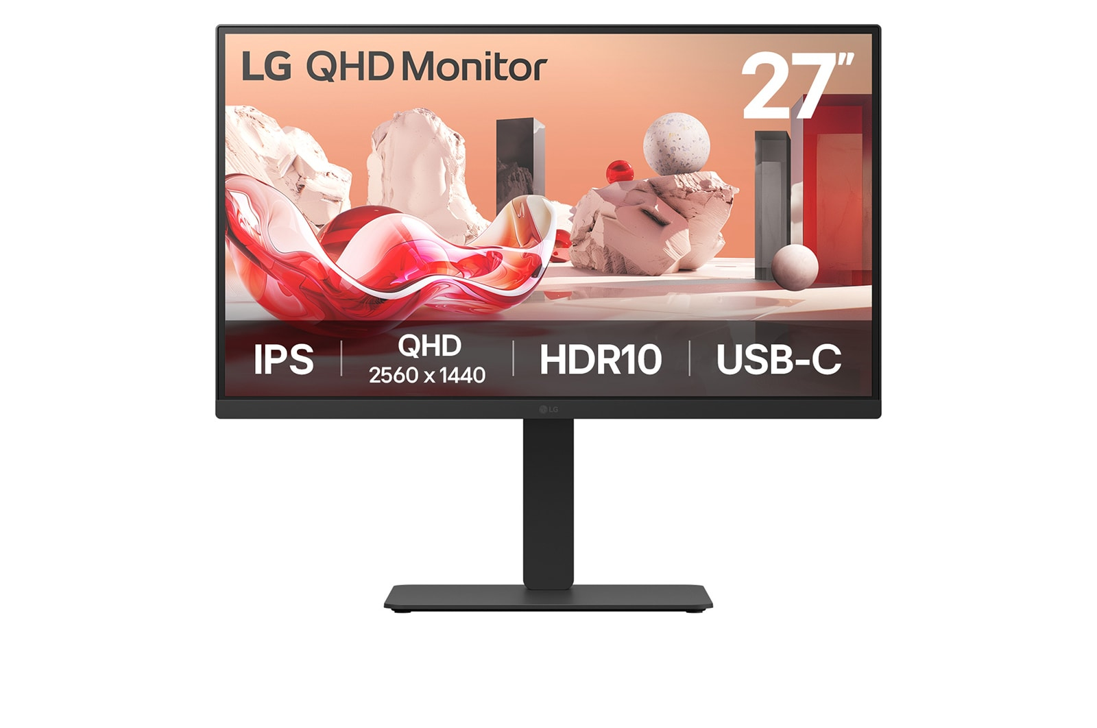 LG 27BA75QB-B.AEU 68,58cm 27Zoll IPS QHD 16:9 100Hz 350cd/m2 5ms HDMI DP USB-C 2x5W Speakers Headphone out KVM Ethernet Auto Pivot