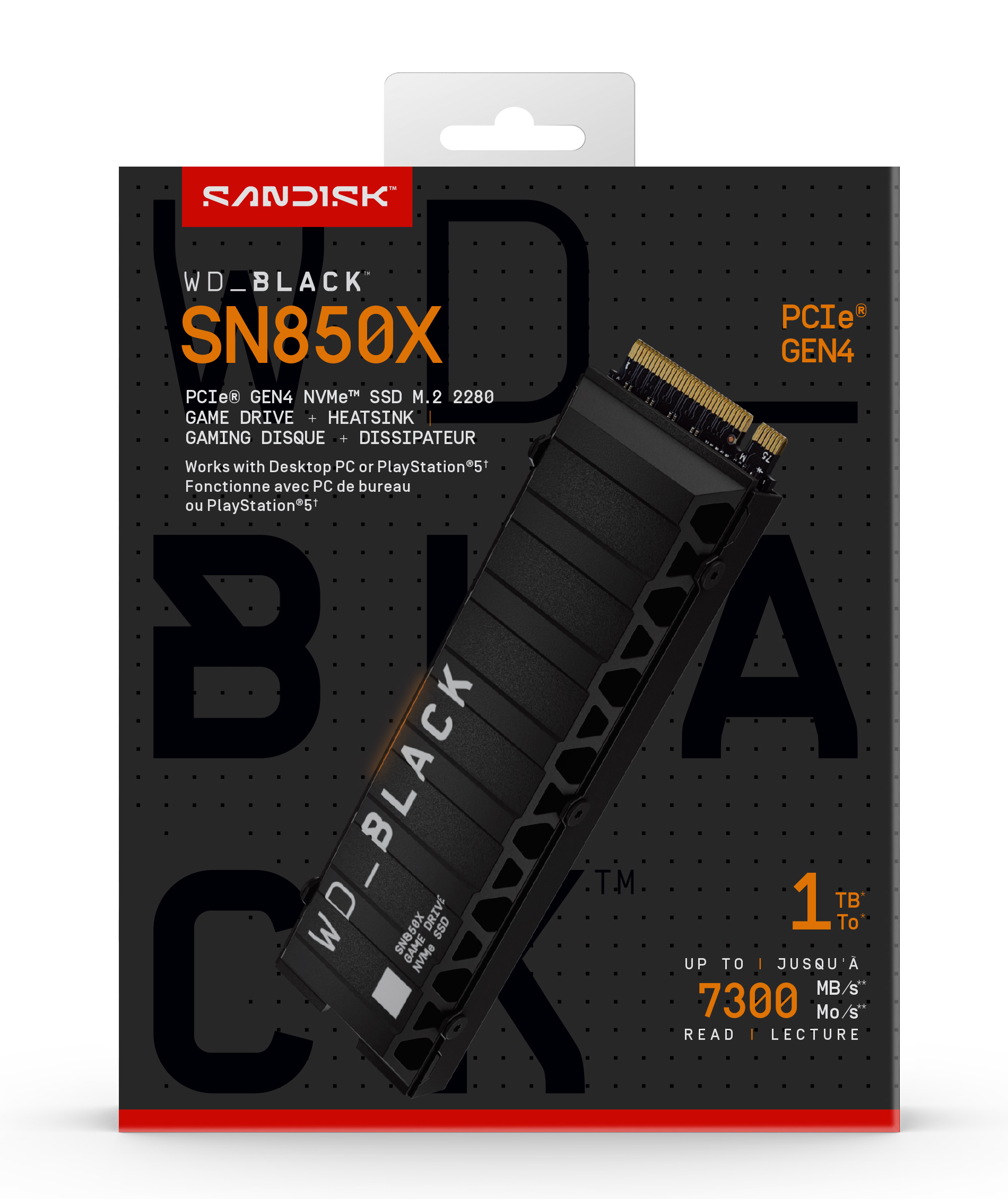 WD Black 1TB SN850X NVMe SSD Supremely Fast PCIe Gen4 x4 M.2 mit Kühlkörper internal single-packed POWERED BY SANDISK