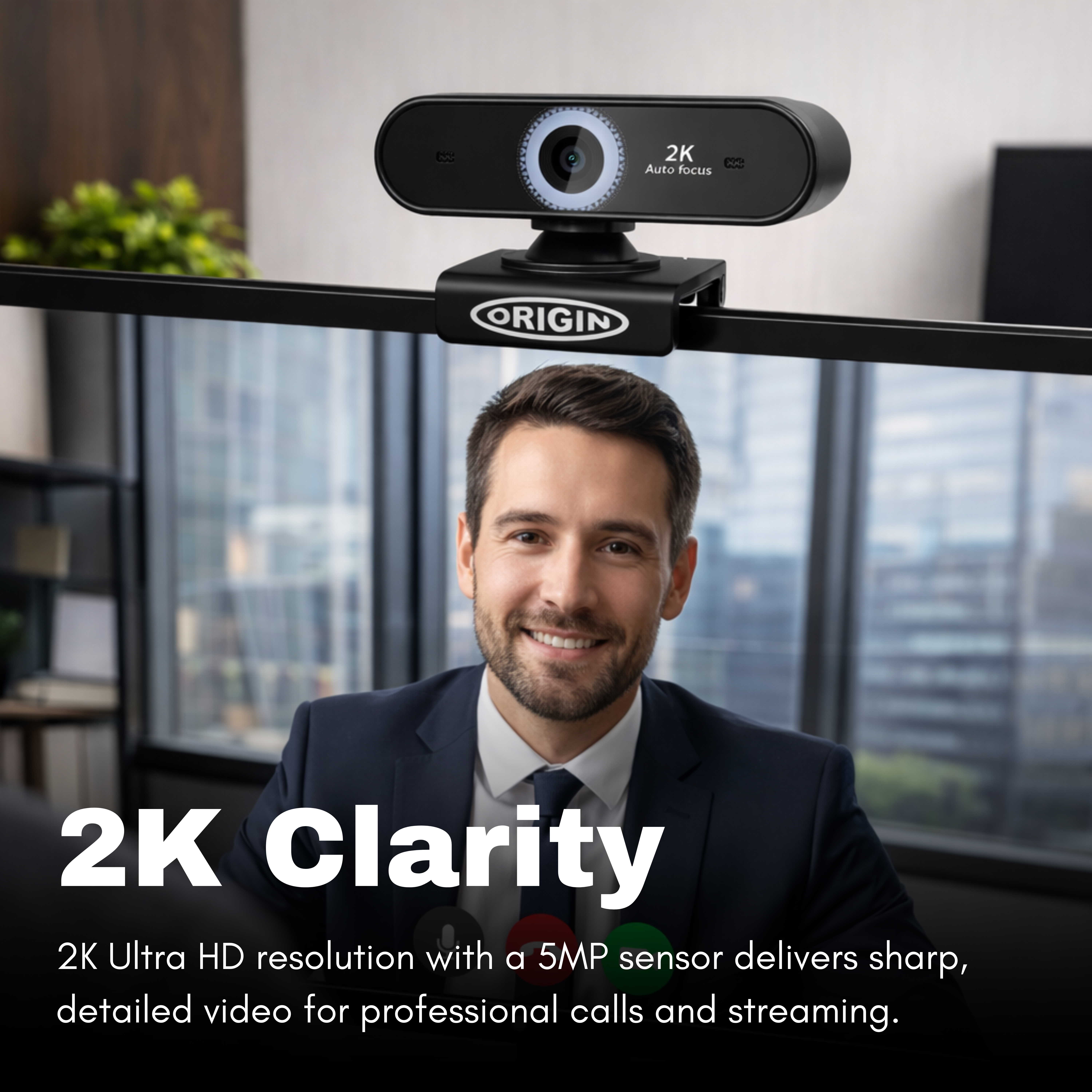 ORIGIN STORAGE USB WEBCAM 2K FU FULL HD