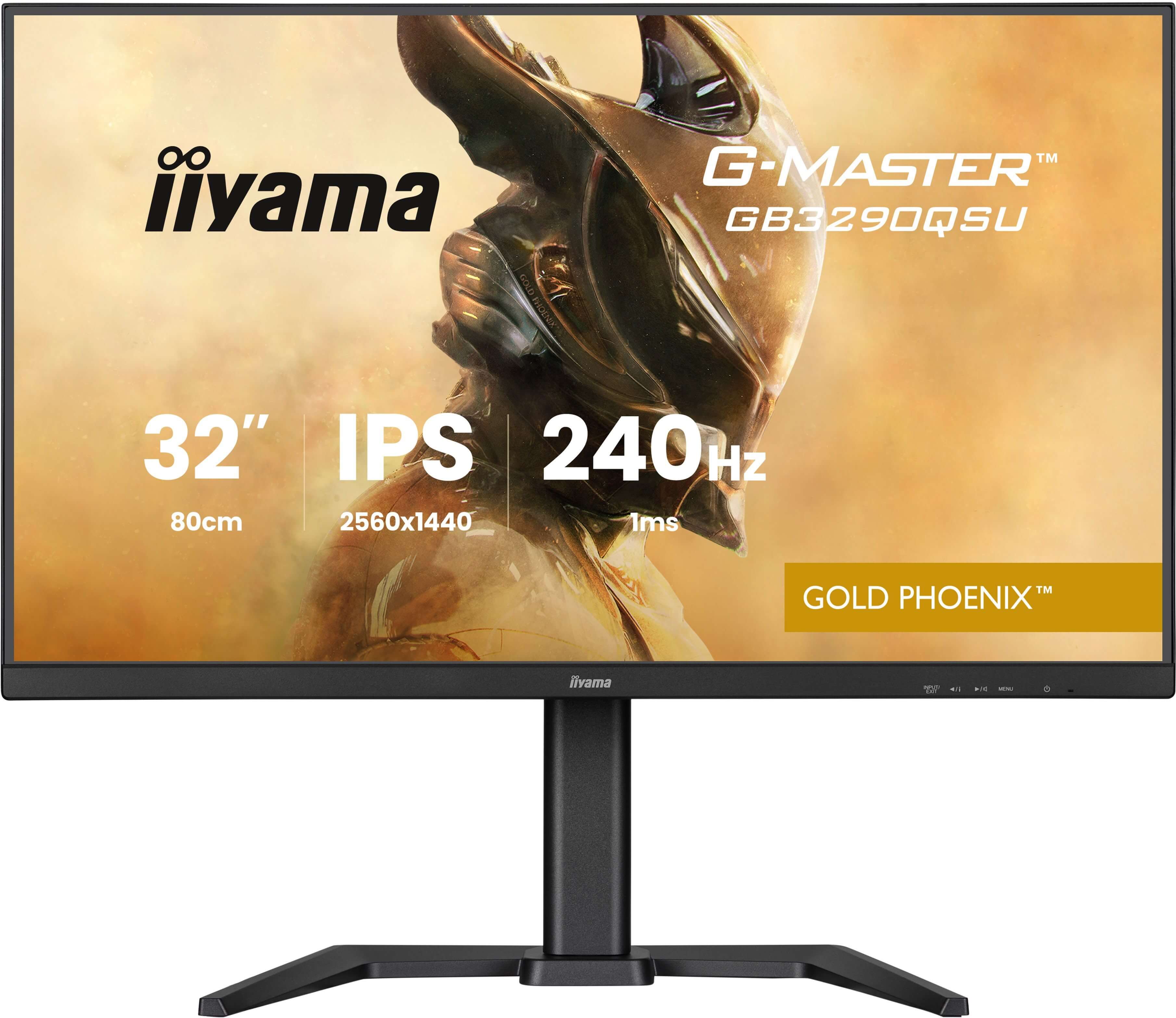 IIYAMA GB3290QSU-B1 G-Master Gold Phoenix 81,28cm 32Zoll Fast IPS QHD 240Hz 400cd/m2 1ms 2xHDMI DP Speakers 2xUSB 3.2 2xUSB Type C