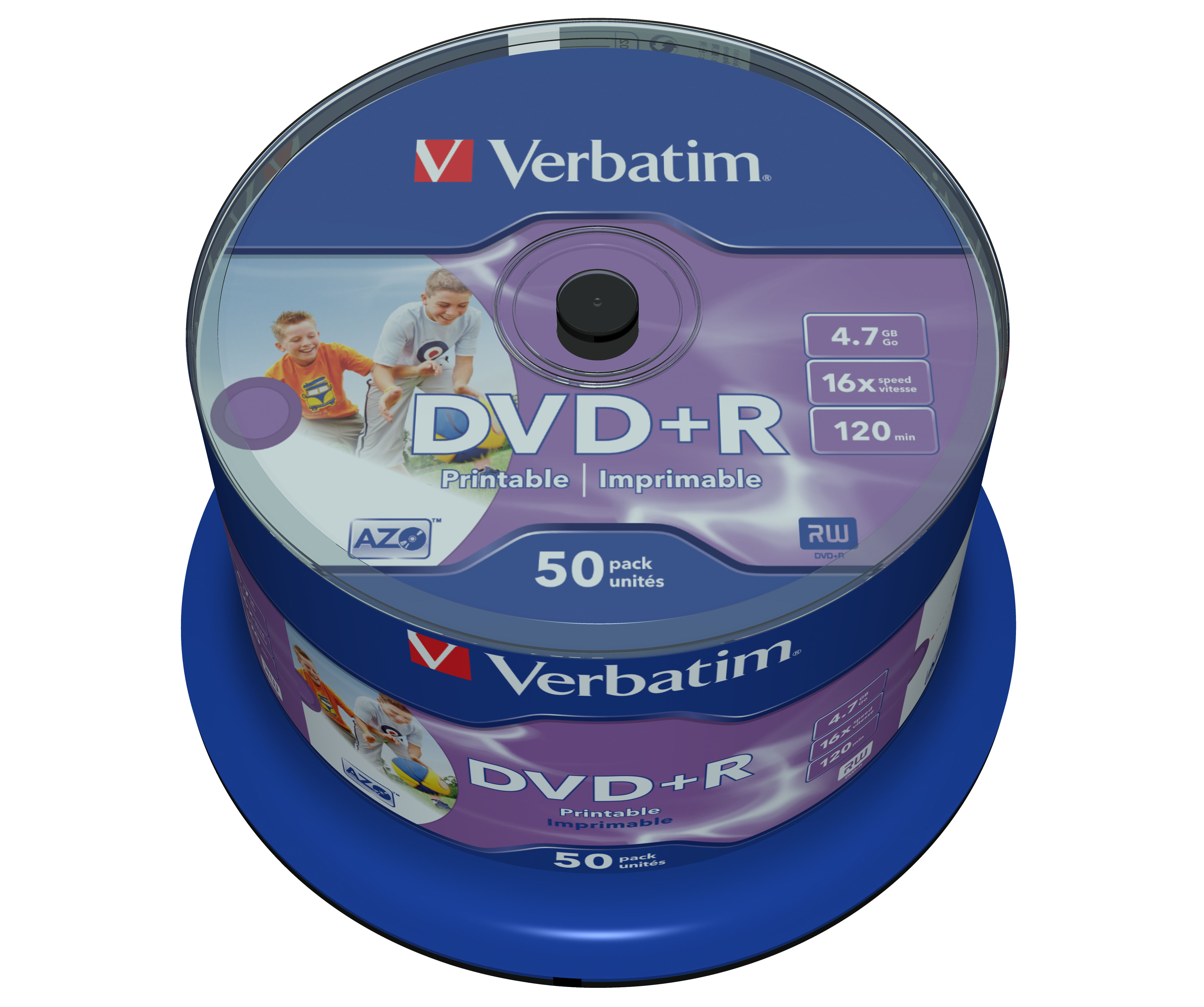 DVD+R Verbatim 4,7GB 50pcs Pack 16x Spindel azo wide prin retail