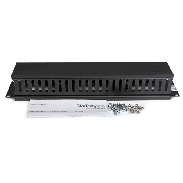 StarTech.com CMDUCT2U Horizontaler 2HE Kabelkanal mit Abdeckung Schwarz