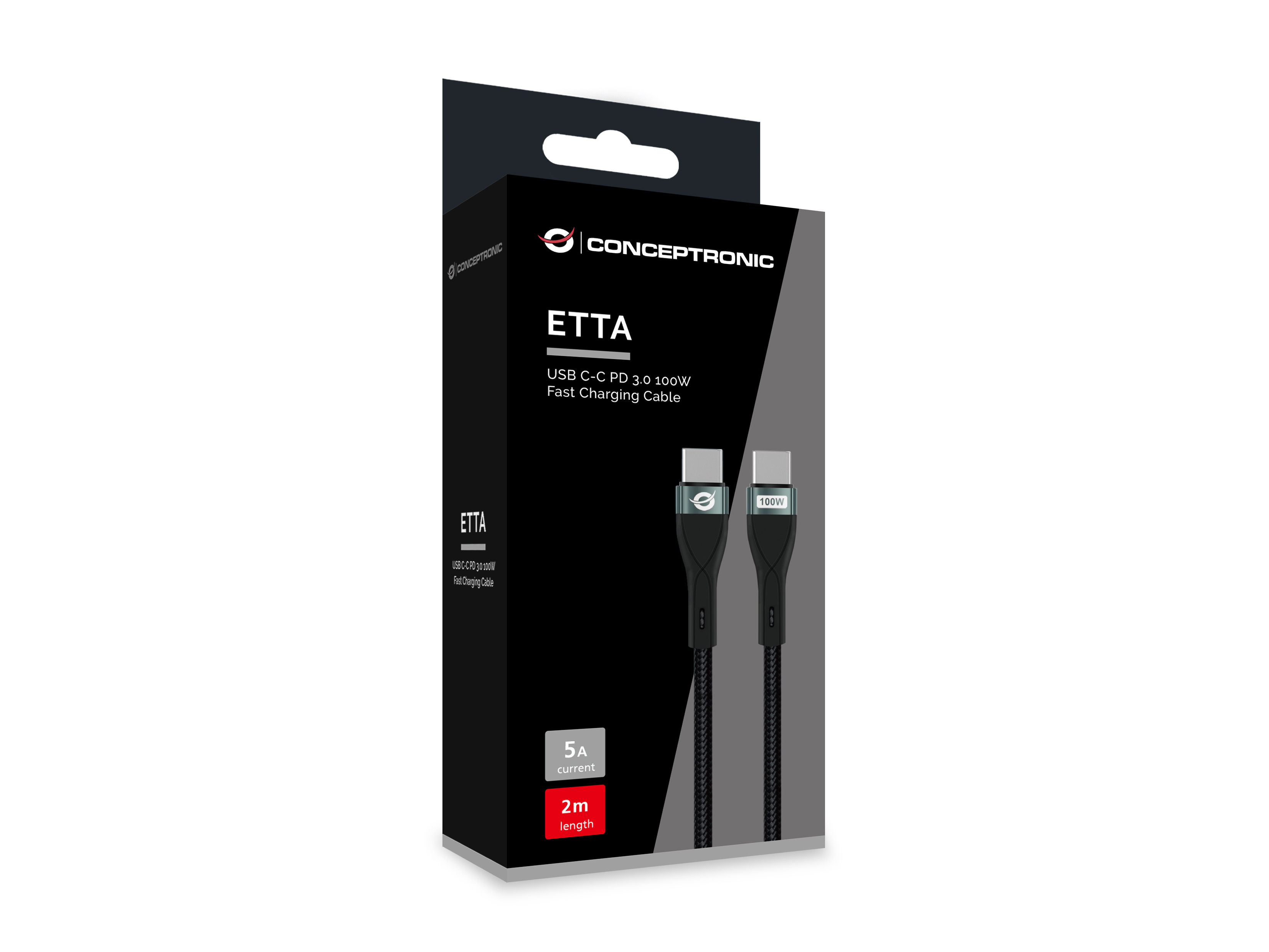 CONCEPTRONIC Kabel USB-C2.0->C 100W/QC 480Mbs 2.00m sw