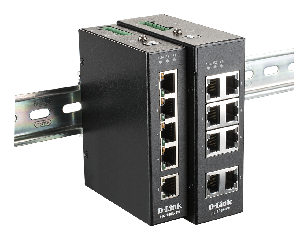 D-LINK DIS-100E-8W 8-Port Unmanaged Layer2 Fast Ethernet Industrie Switch