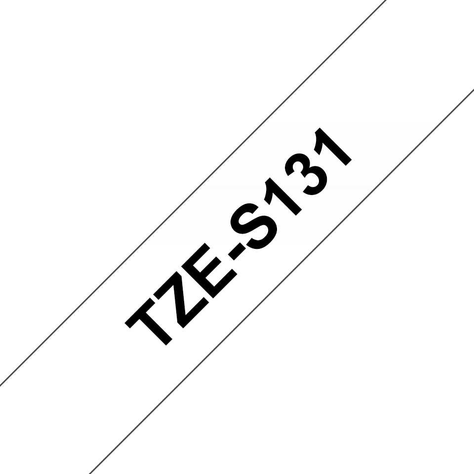 TZE-S131 LAMINATED TAPE M 8M 8M BLACK ON CLEAR EXTRA-STRONG