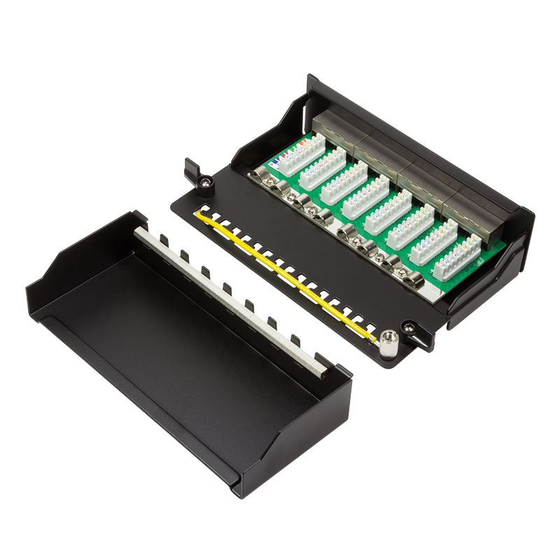 Logilink Patchpanel Cat.6A Tisch/Wand 8-port, Schwarz