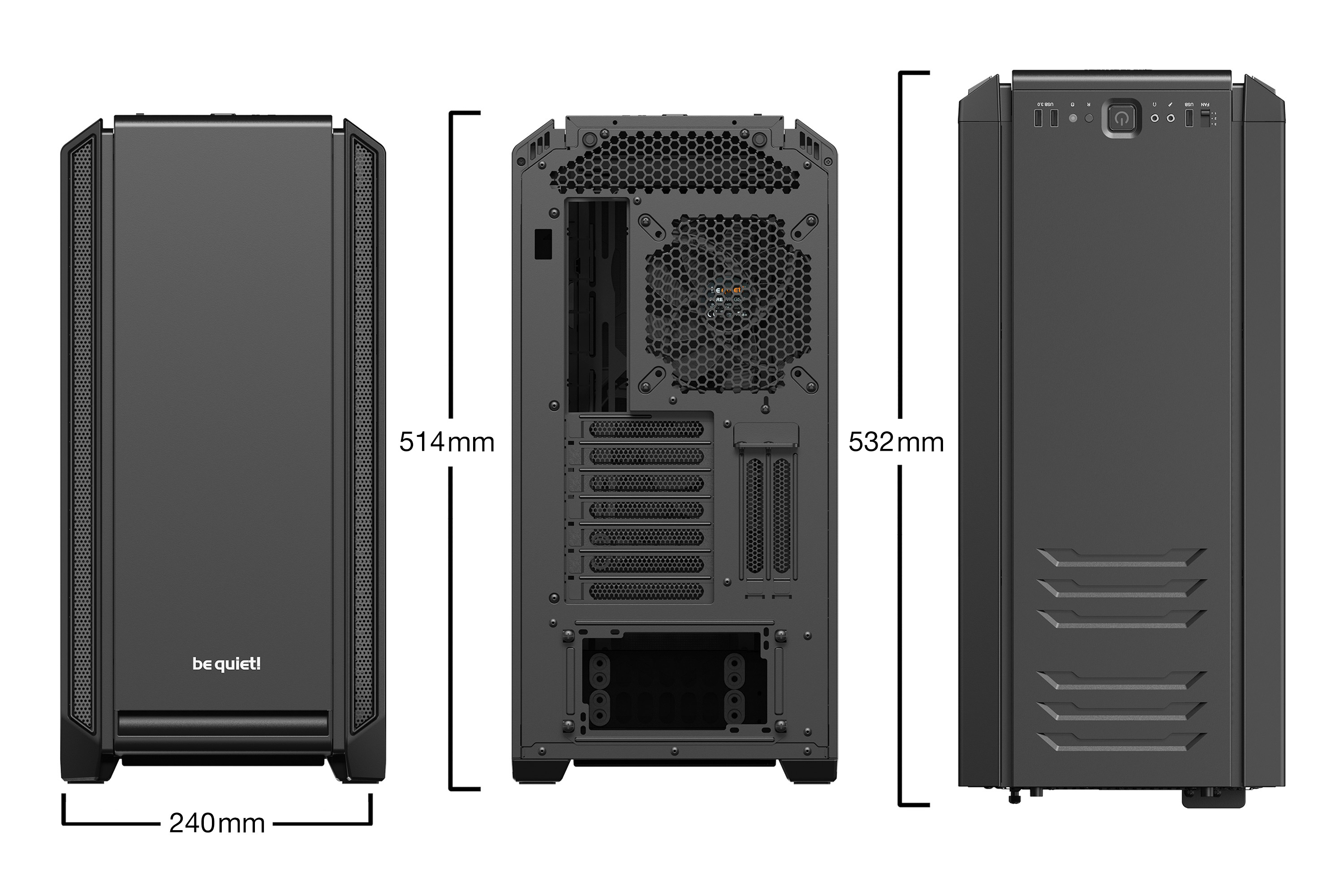 SILENT BASE 601 Black, Tower-Gehäuse