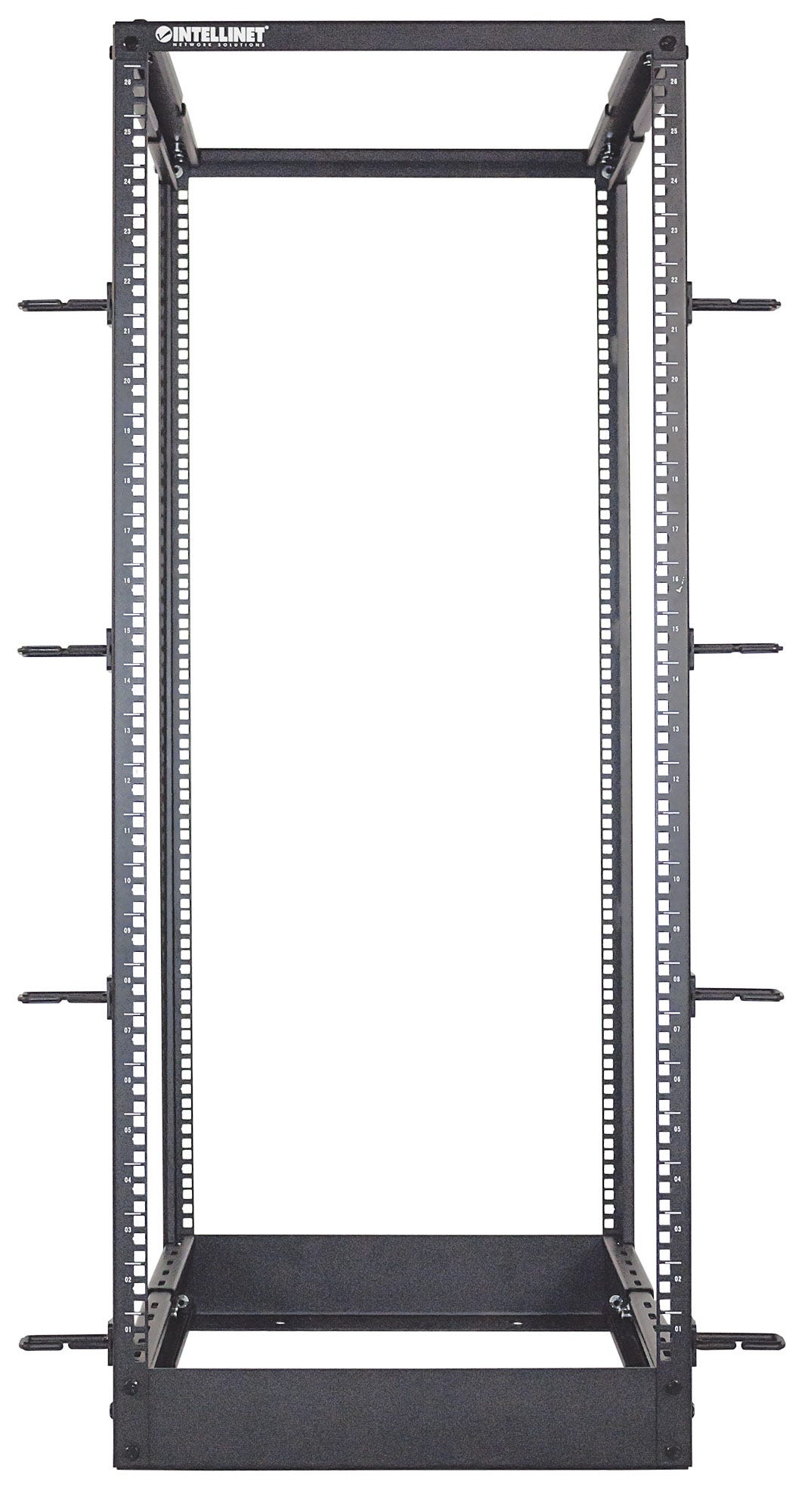INTELLINET 48,3cm 19Zoll Laborgestell 26HE 4-Pfosten HxBxT 1296 x 515 x 559mm unmontiert schwarz