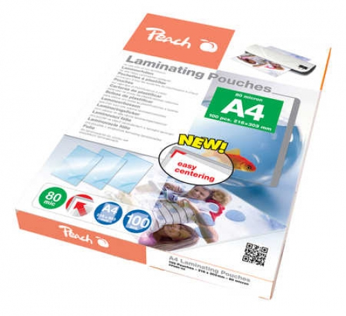 Peach Laminierfolien A4 80mic glänzend PP580-02 100PK