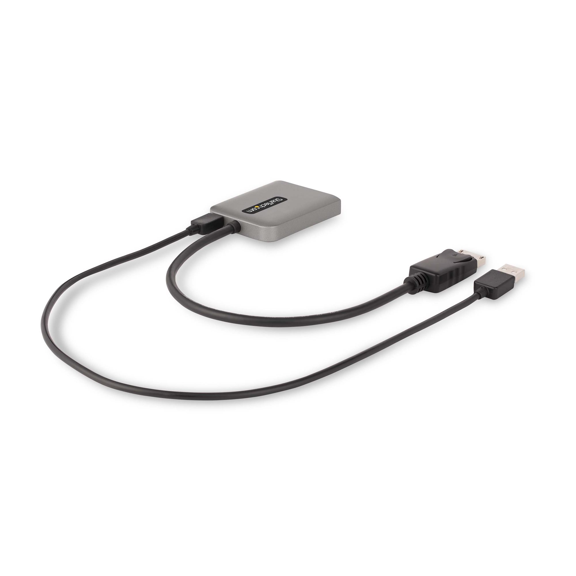 STARTECH.COM 2-Port DisplayPort MST Hub Dual 4K 60Hz DP 1.4multi-Monitor Video Adapter 1ft Built-in Cable USB Powered Windows Only