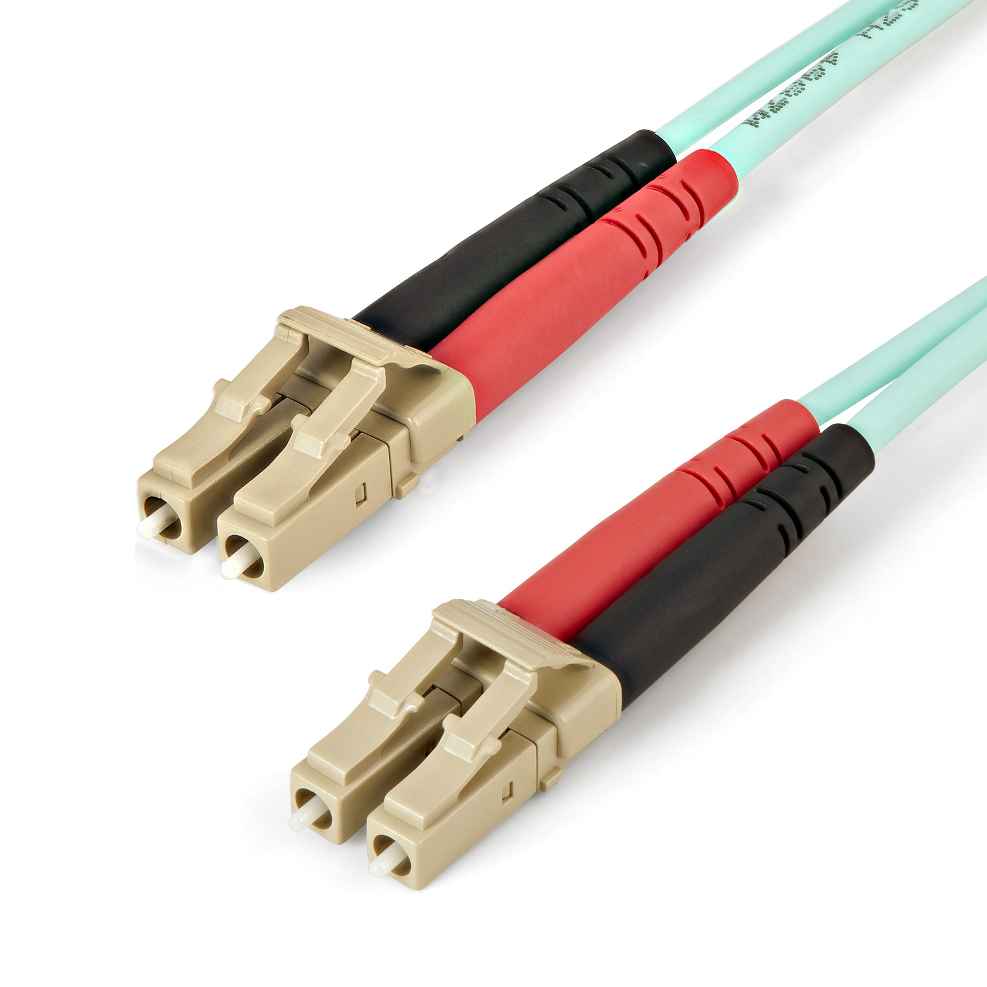 STARTECH.COM Aqua OM4 Duplex Multimode Fiber 2m / 6 ft 100 Gb 50/125 OM4 Fiber LC to LC Fiber Patch Cable
