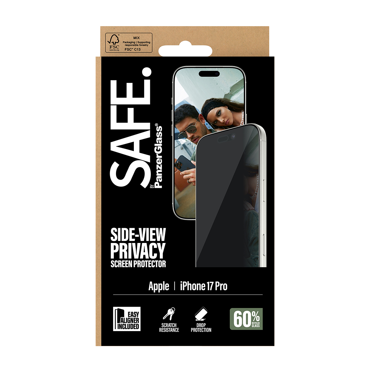 SAFE. BY PRIVACY SCREEN PROTECT ULTRA-WIDE FIT W. EASYALIGNER