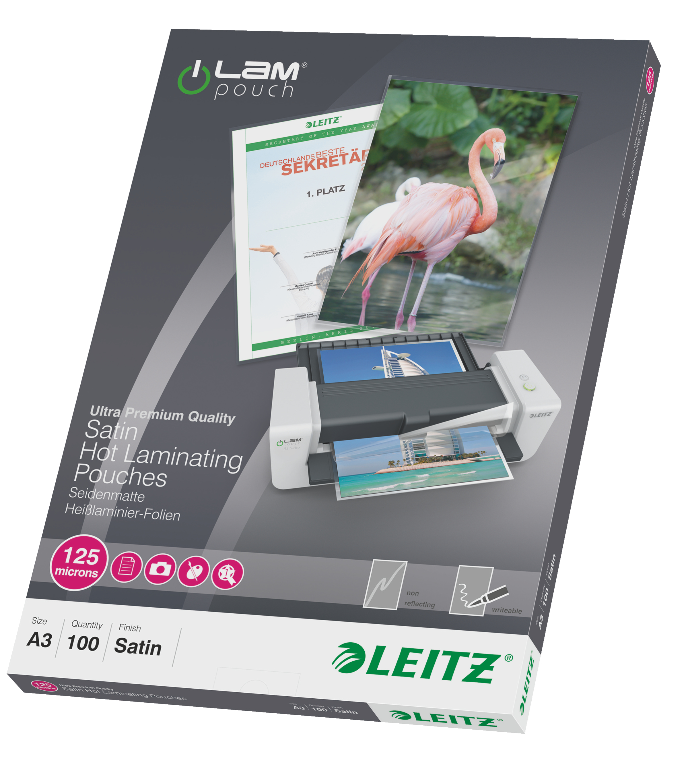 LEITZ Laminierfolien matt für A3 125 micron, 100 St.