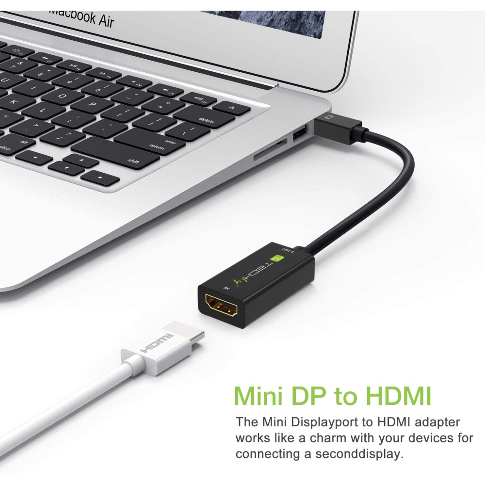 TECHLY Adapter Mini DisplayPort M 1.4 auf HDMI F 8K schwarz