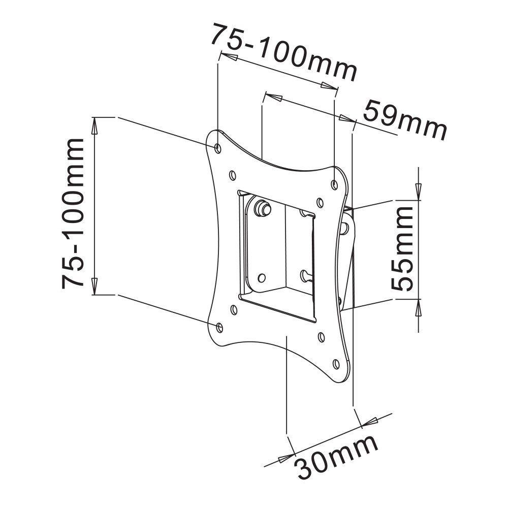 Techly Wandhalterung für LCD/LED TV 13-30 schwarz