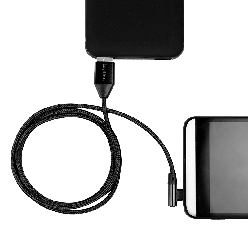 Logilink USB-Stecker USB 2.0 zu USB-C (90° gewinkelt) 0,3m