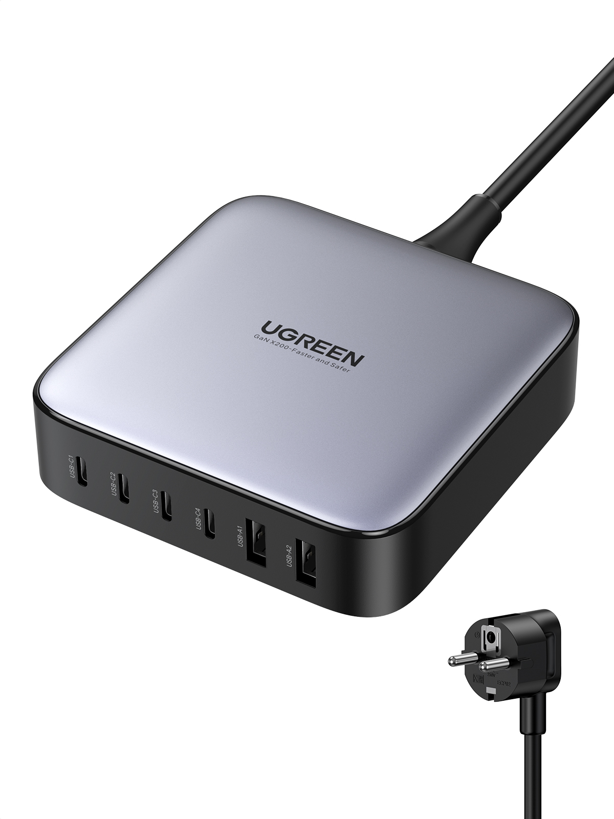 UGREEN Nexode CD271 GaN Desktop Charger 200W Tischladegerät 2x USB-C 100W PD 2x USB-C 65W 2x USB-A