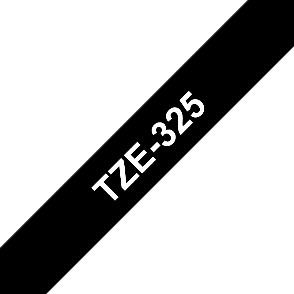 TZE-325 LAMINATED TAPE 9MM 8M WHITE ON BLACK