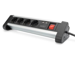 4-WAY POWER STRIP WITH 2X USB ON/OFF SWITCH USB OUT 5V2A BL-SI