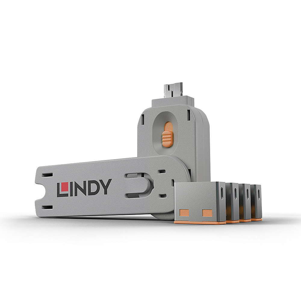 USB Port Schloss (4 Stück) mit Schlüssel, Diebstahlschutz