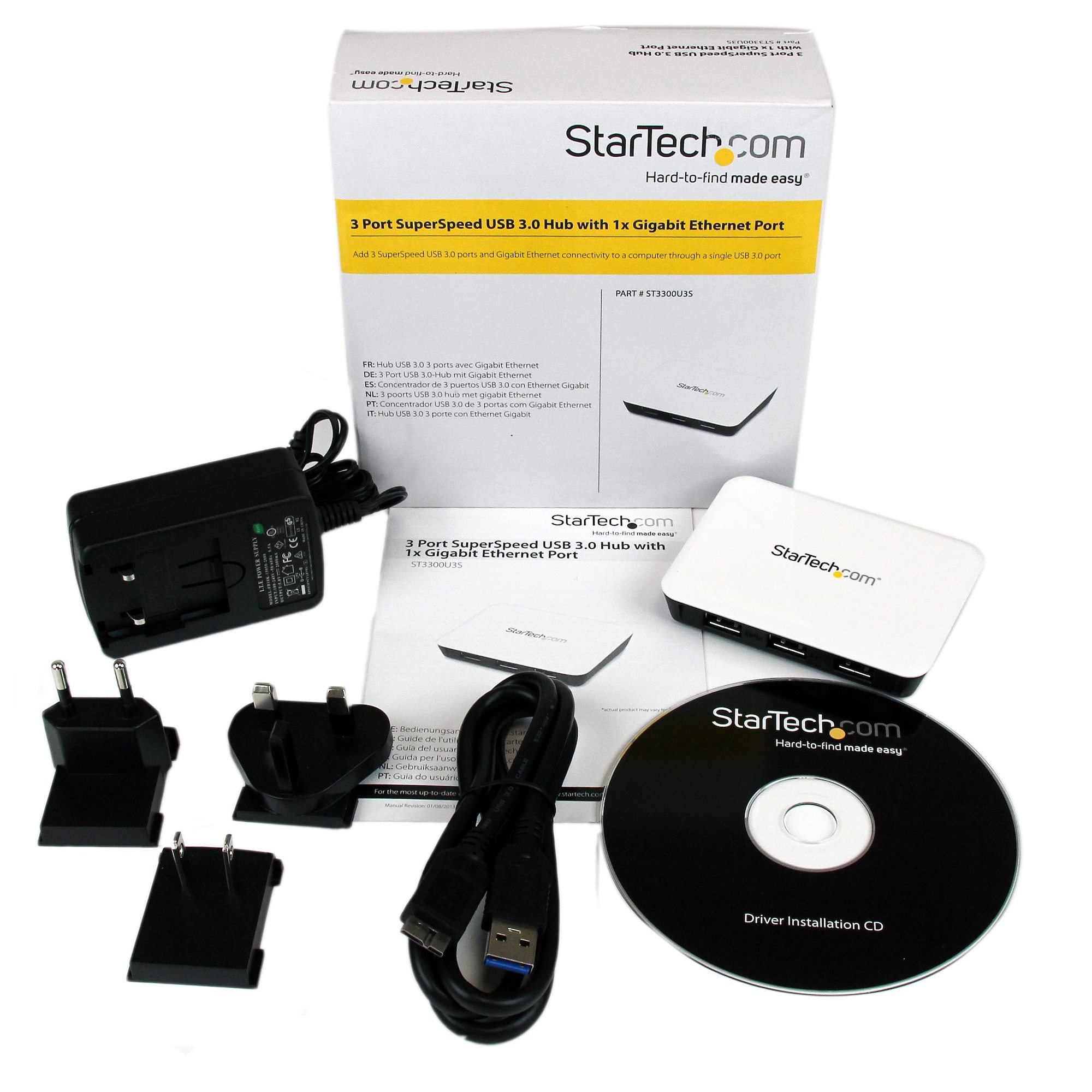 USB 3.0 NETWORK ADAPTER /W HUB .