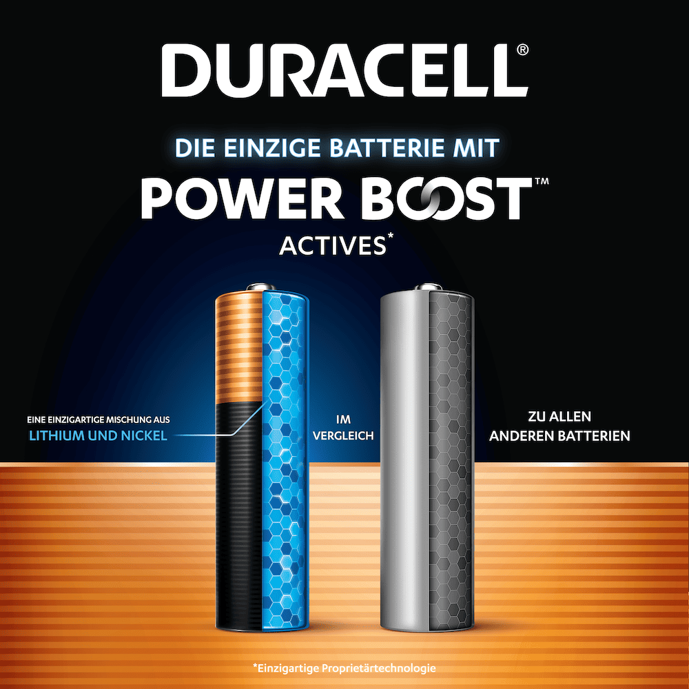 DURACELL Batterien Optimum Alkali-Mangan Micro AAA 1,5 V, 12 St.