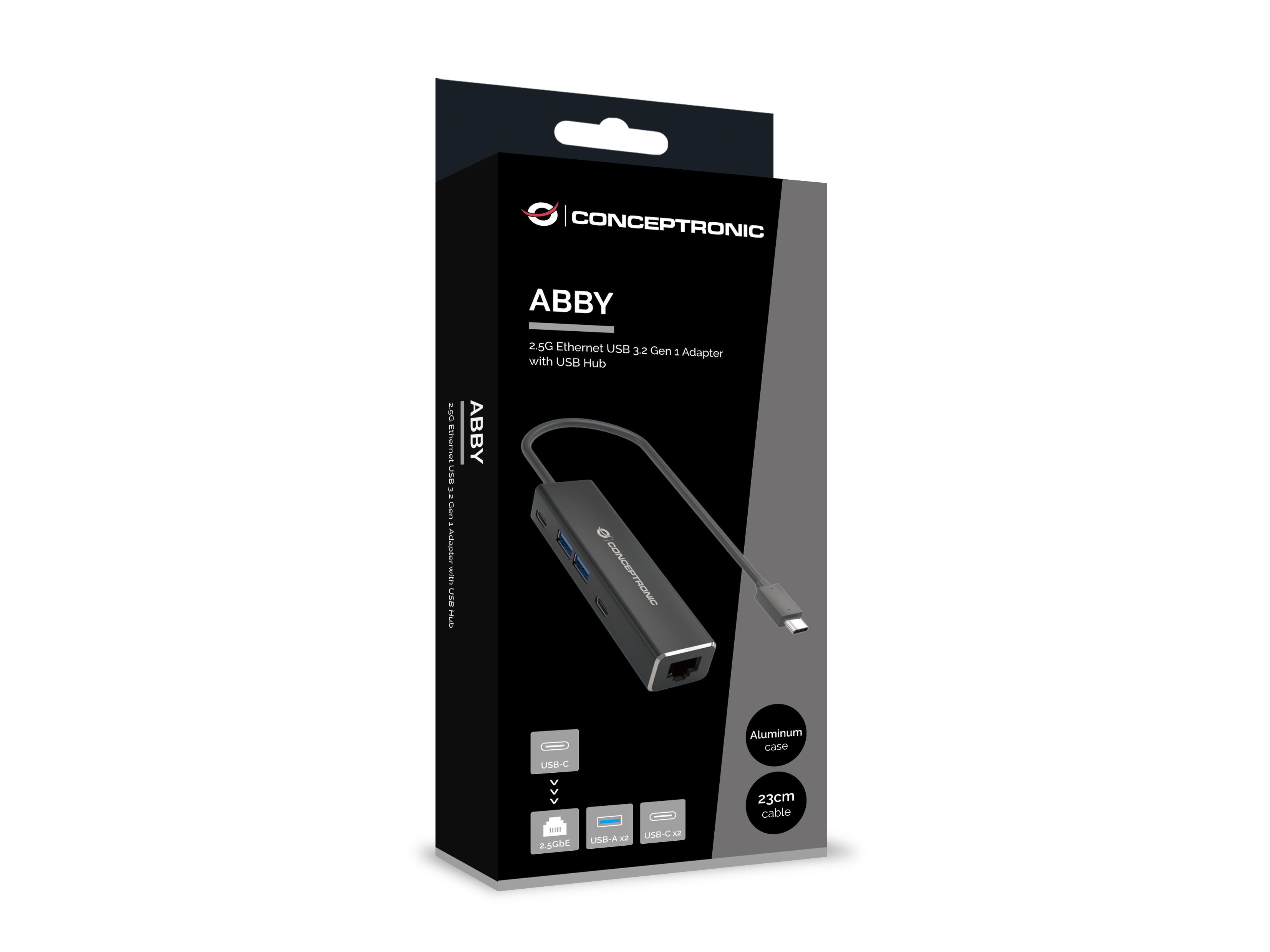 CONCEPTRONIC Adapter USB-C3.2->2.5GbE/2xC/2xA 5Gbs 0.15m sw