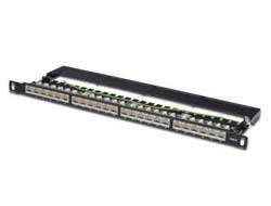 DIGITUS Patchpanel 0,5HE 24-Port Cat6 geschirmt schwarz
