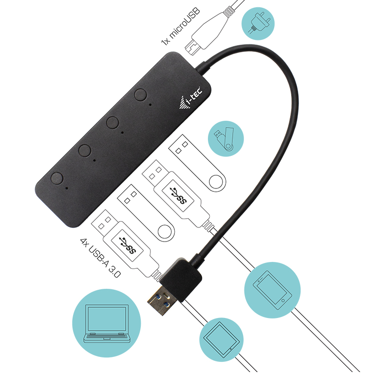 I-TEC USB 3.0 METAL HUB 4 PORT .