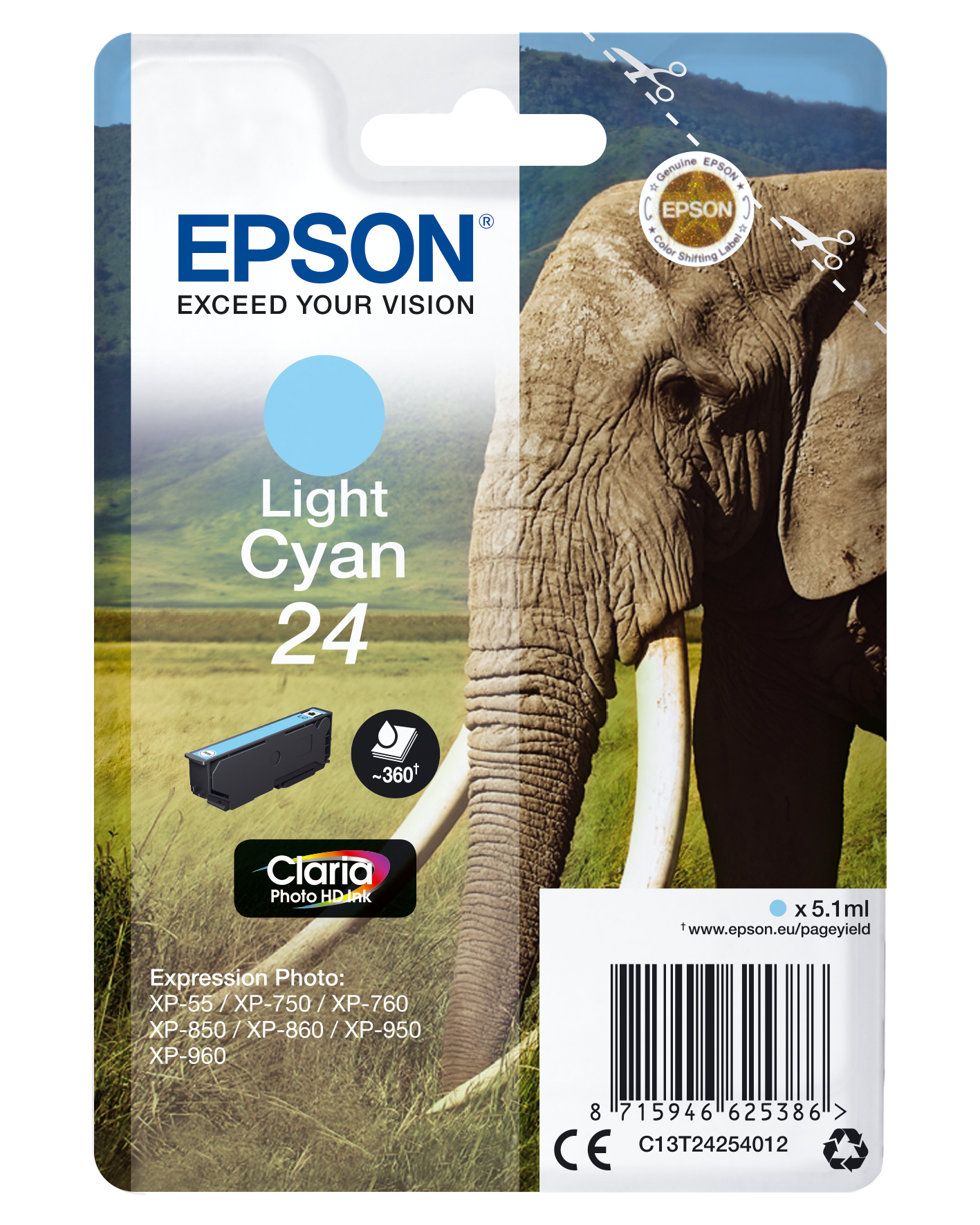 EPSON 24 / T2425 (Elefant) light cyan Druckerpatrone