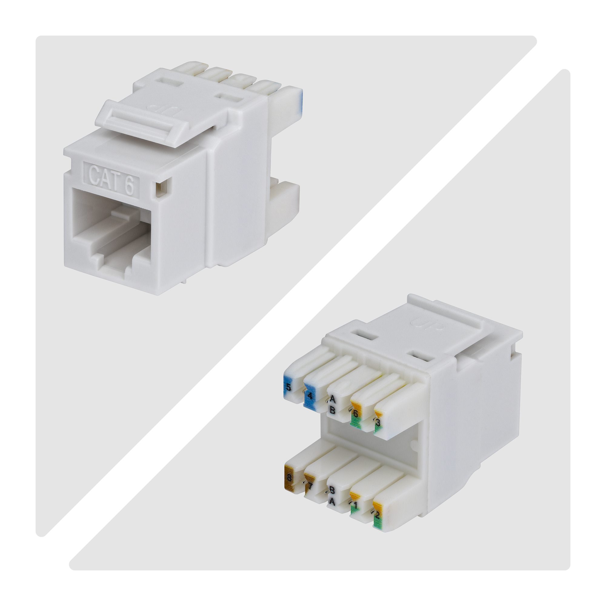 CAT6 KEYSTONE JACK 24-PACK 24-PACK180-DEGREE 110 PUNCH DOWN