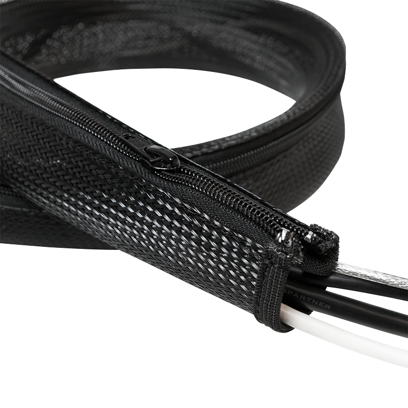 Logilink Kabelschlauch Reißverschl. AD: 30 mm, schwarz, 2 m