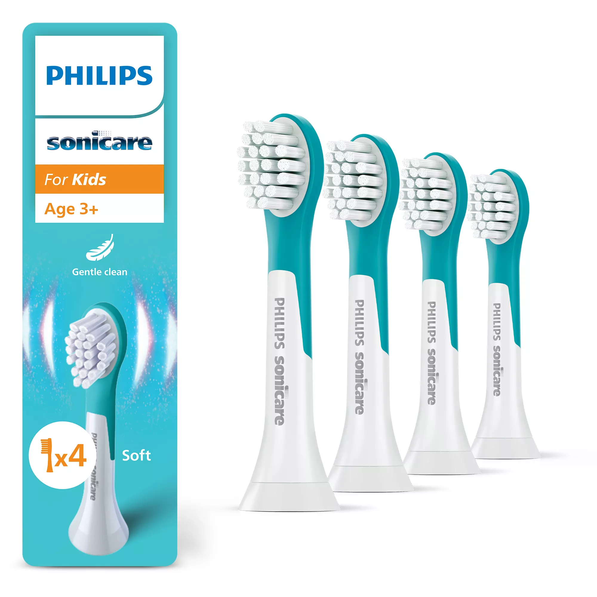 Philips HX6034/90 Sonicare For Kids Ersatzbürstenköpfe 4er-Pack