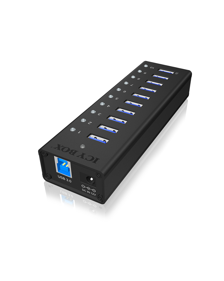 Hub 10-Port IcyBox USB 3.0 IB-AC6110 mit USB Ladeanschluss