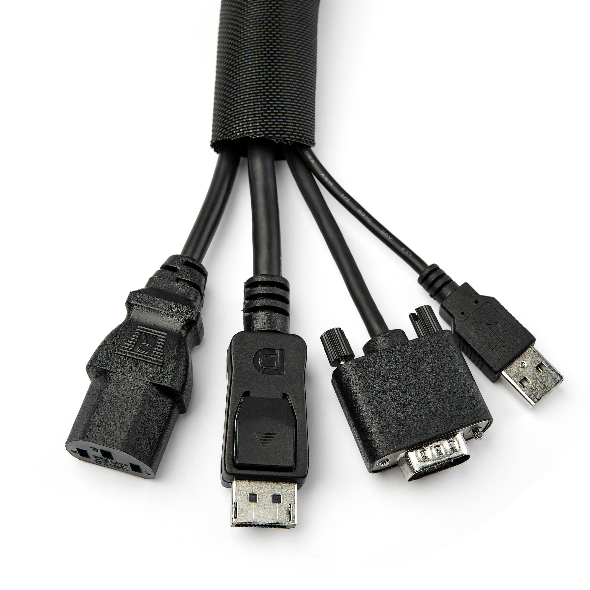 STARTECH.COM 15 ft. / 4.6m Cable Management Sleeve - Trimmable Fabric - Cord Concealer - Wire Hider - Cord Organizer WKSTNCM2