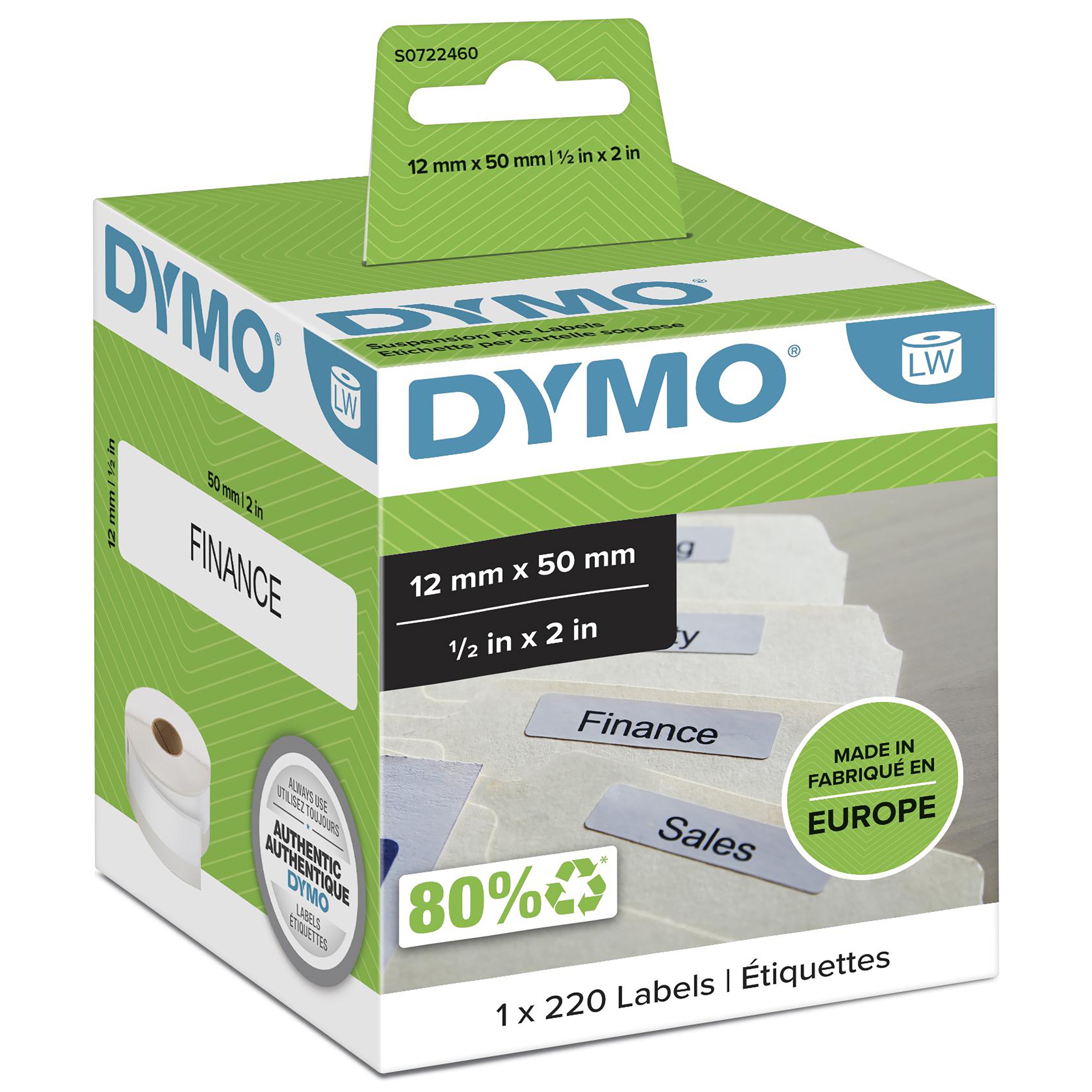 LW-LABELS 12X 50MM WHITE 1X 220 PCS
