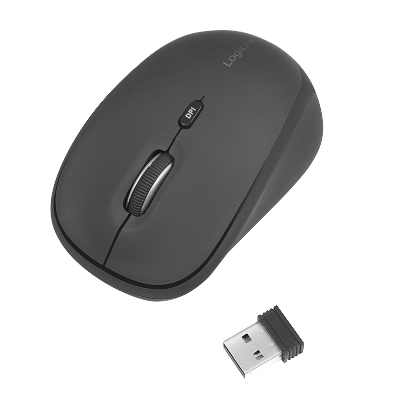 Logilink Maus Funk 2,4 GHz 3-Button, schwarz