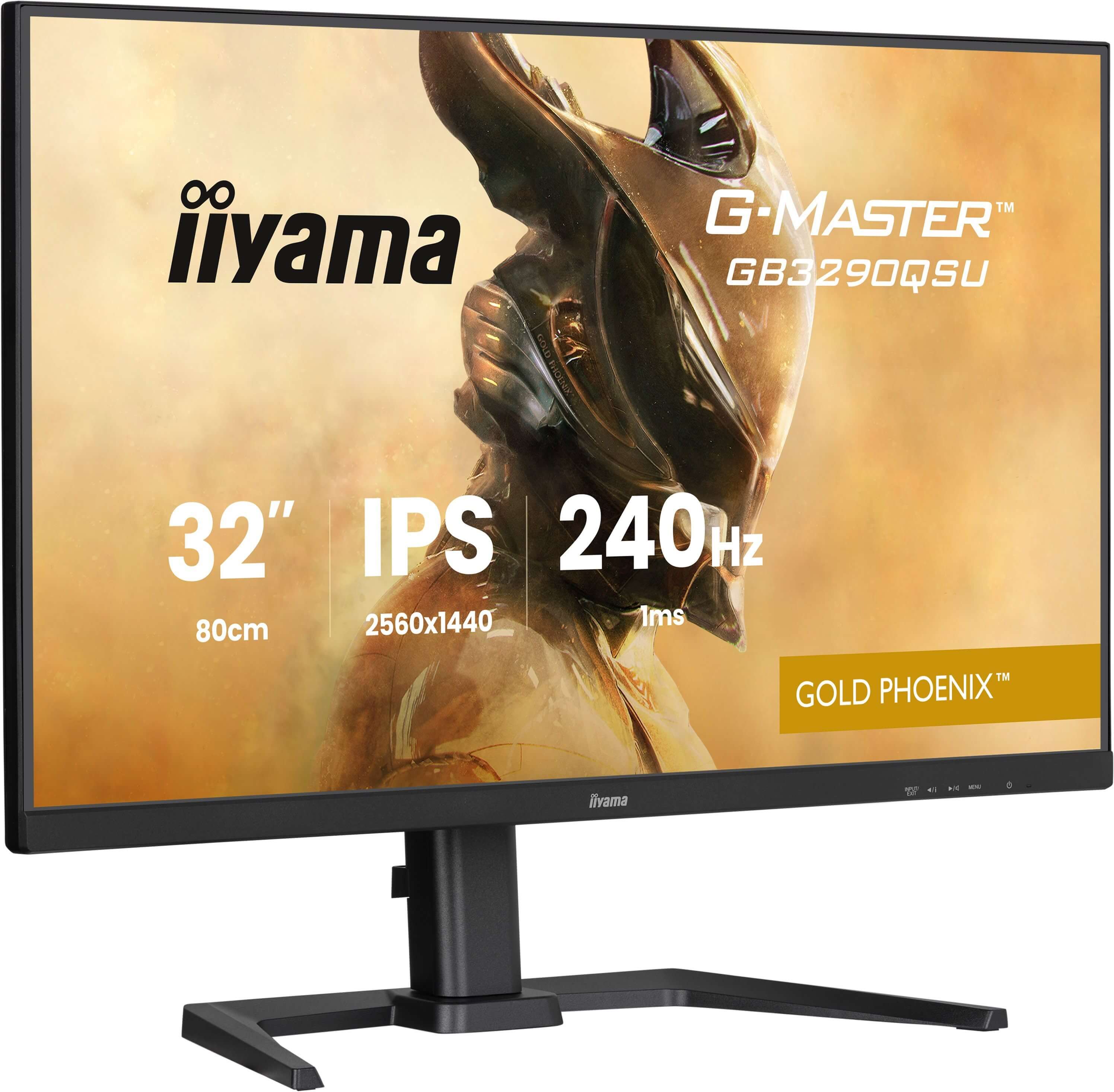 IIYAMA GB3290QSU-B1 G-Master Gold Phoenix 81,28cm 32Zoll Fast IPS QHD 240Hz 400cd/m2 1ms 2xHDMI DP Speakers 2xUSB 3.2 2xUSB Type C