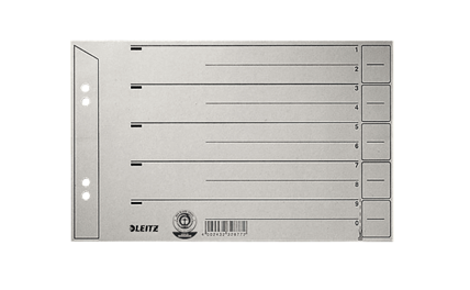 LEITZ Trennblätter 1656 DIN A5 quer 1-0 grau, 200 g/qm, 100 St.